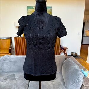 St John black sequin evening shirt